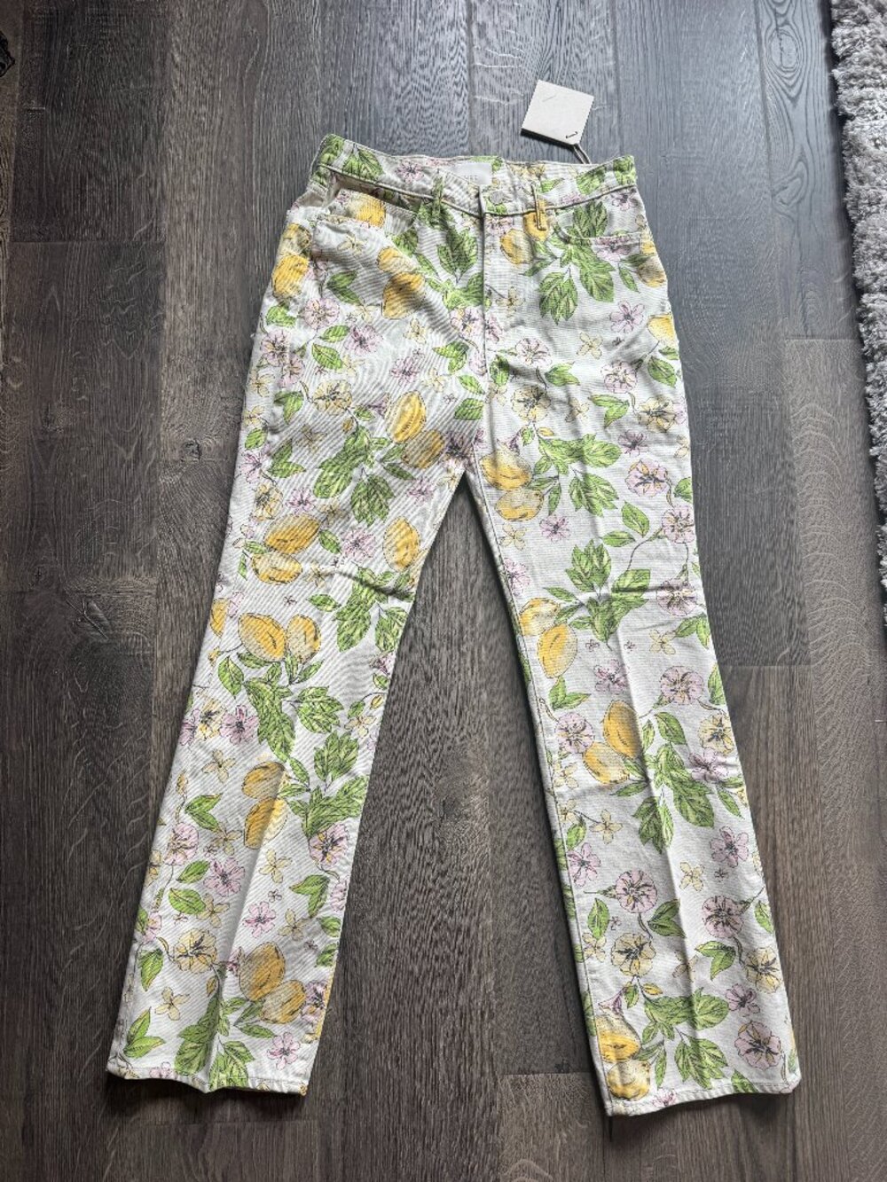MOTHER The Kick It Straight Leg Jeans Lemonade Stand Print NWT Size 31 Floral Le